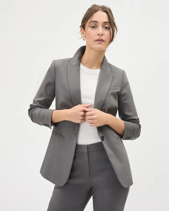 RWandCO The Limitless Suit Limitless OneButton Fitted Blazer Thunderstorm 8211 Women RWandCO The Limitless Suit Limitless OneButton Fitted Blazer Thunderstorm 8211 Women
