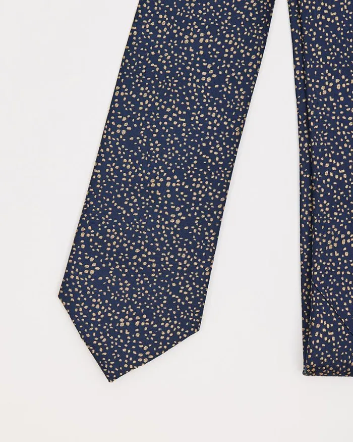 RWandCO Ties and Bow Ties Navy Regular Tie With Golden Dots Navy 8211 Men RWandCO Ties and Bow Ties Navy Regular Tie With Golden Dots Navy 8211 Men