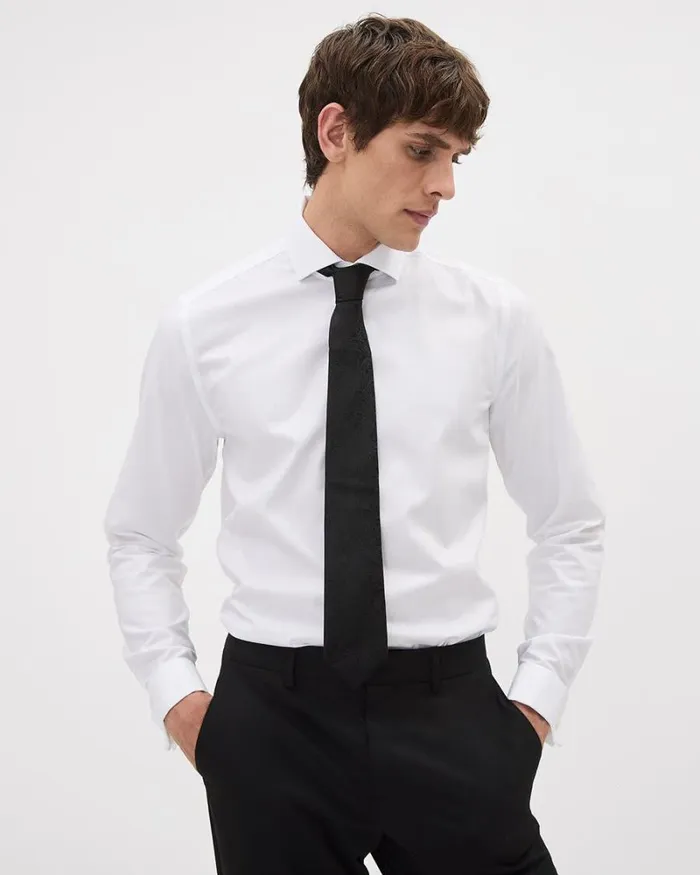 RWandCO Ties and Bow Ties Paisley Black On Black Regular Tie Black 8211 Men