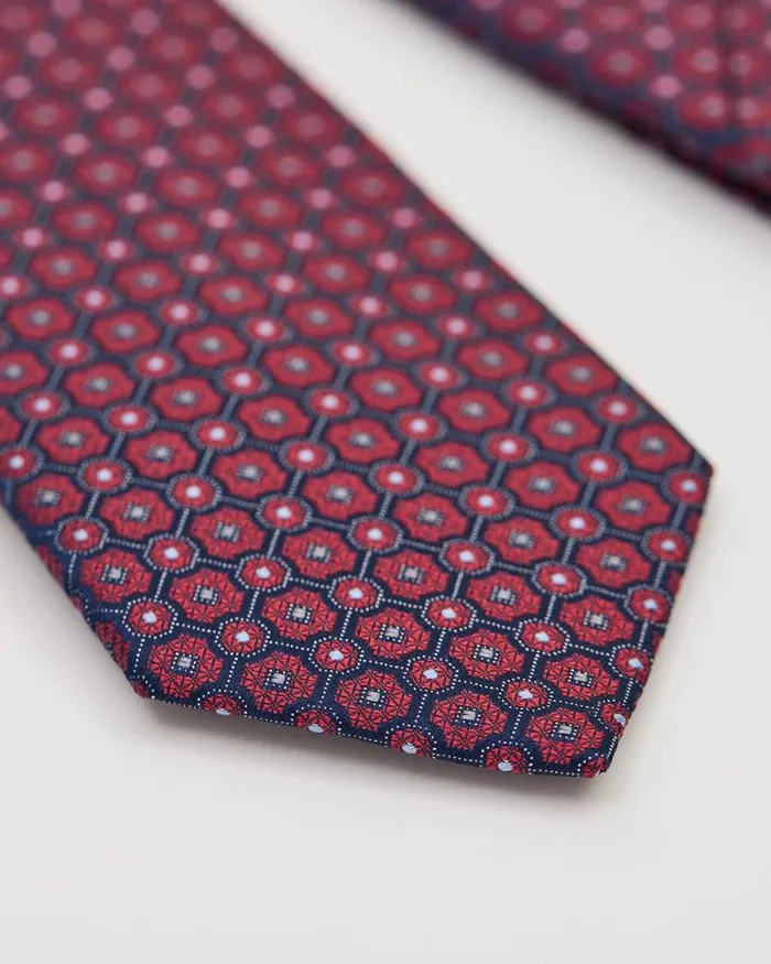 RWandCO Ties and Bow Ties Regular Tie With Geometric Pattern True Red 8211 Men RWandCO Ties and Bow Ties Regular Tie With Geometric Pattern True Red 8211 Men