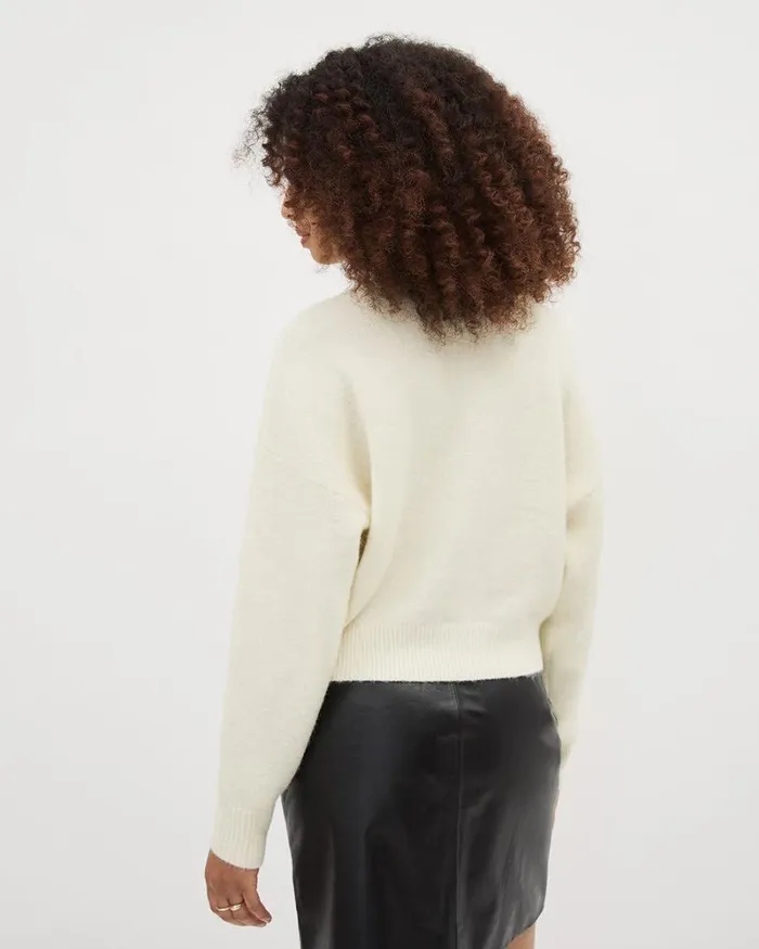 RWandCO Tops AlpacaBlend Cardigan Snow White 8211 Women RWandCO Tops AlpacaBlend Cardigan Snow White 8211 Women
