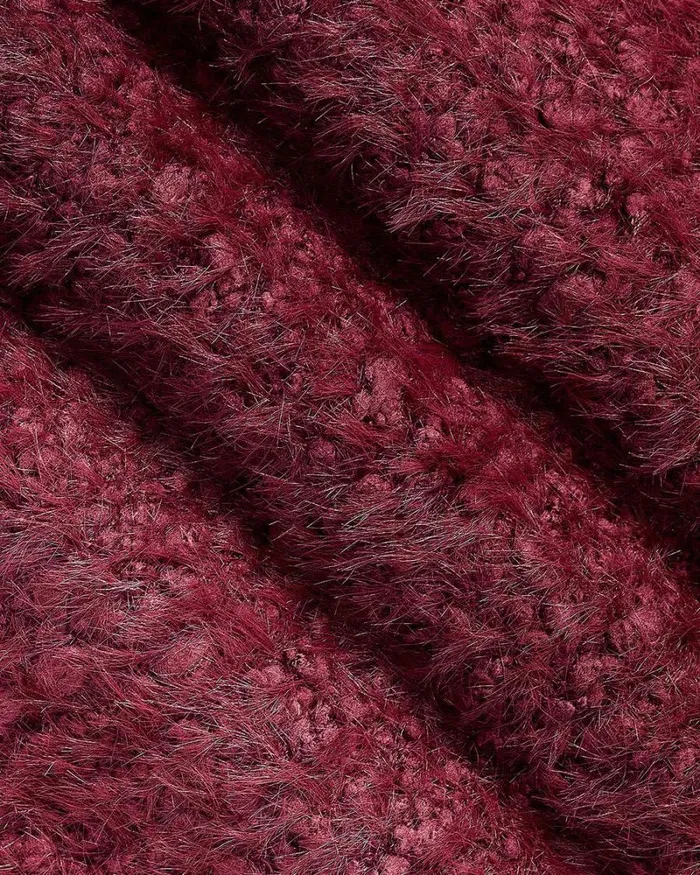 RWandCO Tops LongSleeve CrewNeck FeatherYarn Sweater Burgundy 8211 Women RWandCO Tops LongSleeve CrewNeck FeatherYarn Sweater Burgundy 8211 Women