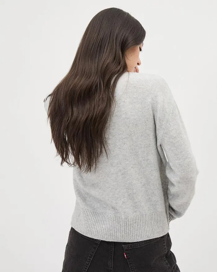 RWandCO Tops LongSleeve MockNeck Merino Sweater Light Grey Mix 8211 Women RWandCO Tops LongSleeve MockNeck Merino Sweater Light Grey Mix 8211 Women