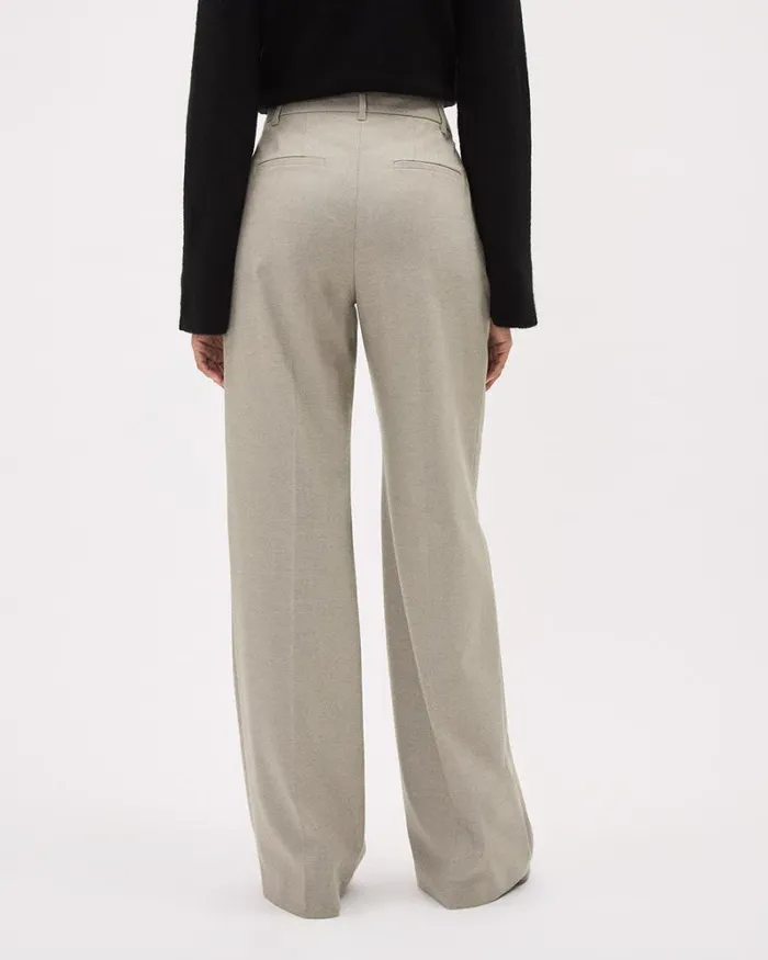 RWandCO Wide Leg HighRise WideLeg Flannel Pant Oatmeal 8211 8211 Women RWandCO Wide Leg HighRise WideLeg Flannel Pant Oatmeal 8211 8211 Women