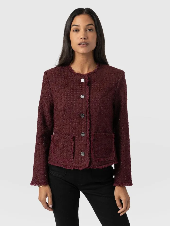 Saint And Sofia Blazers Women Ashby Jacket 8211 Maroon Maroon