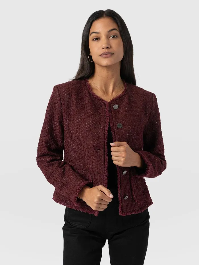 Saint And Sofia Blazers Women Ashby Jacket 8211 Maroon Maroon