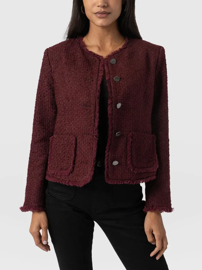 Saint And Sofia Blazers Women Ashby Jacket 8211 Maroon Maroon