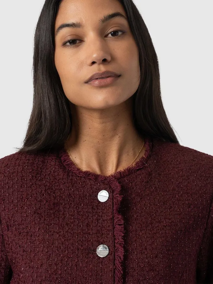 Saint And Sofia Blazers Women Ashby Jacket 8211 Maroon Maroon