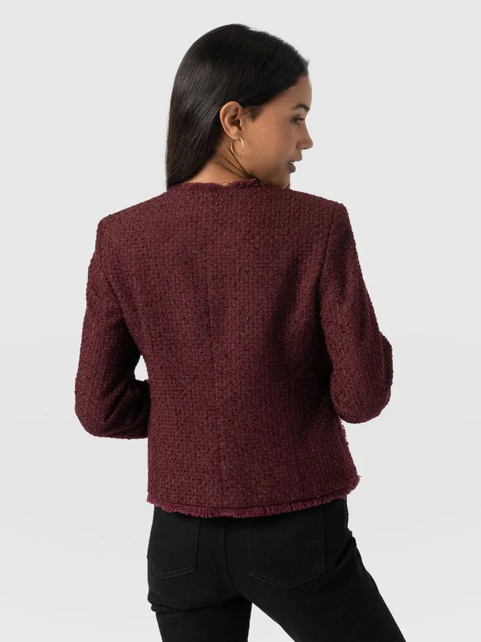 Saint And Sofia Blazers Women Ashby Jacket 8211 Maroon Maroon