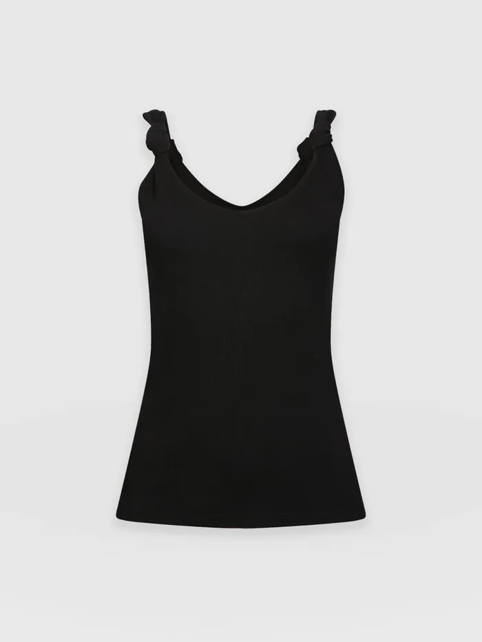 Saint And Sofia Casual Tops Women Knot Vest Rib 8211 Black Black