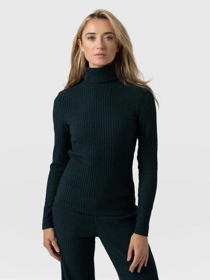 Saint And Sofia Casual Tops Women Tempest Turtle Neck Top 8211 Green Green