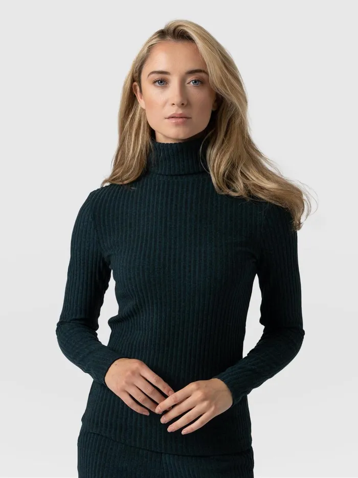 Saint And Sofia Casual Tops Women Tempest Turtle Neck Top 8211 Green Green