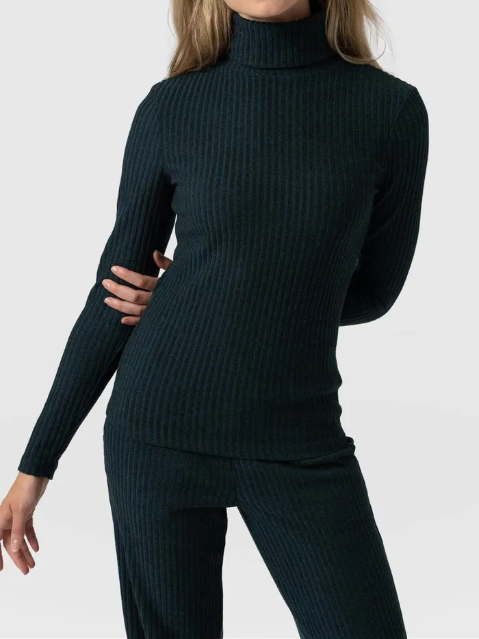 Saint And Sofia Casual Tops Women Tempest Turtle Neck Top 8211 Green Green