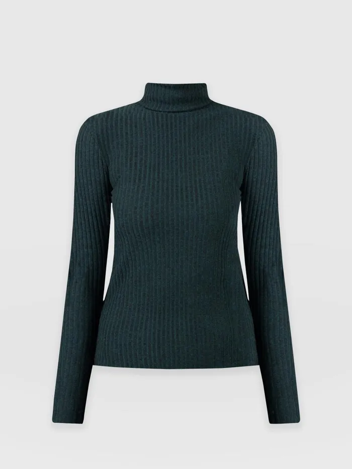 Saint And Sofia Casual Tops Women Tempest Turtle Neck Top 8211 Green Green