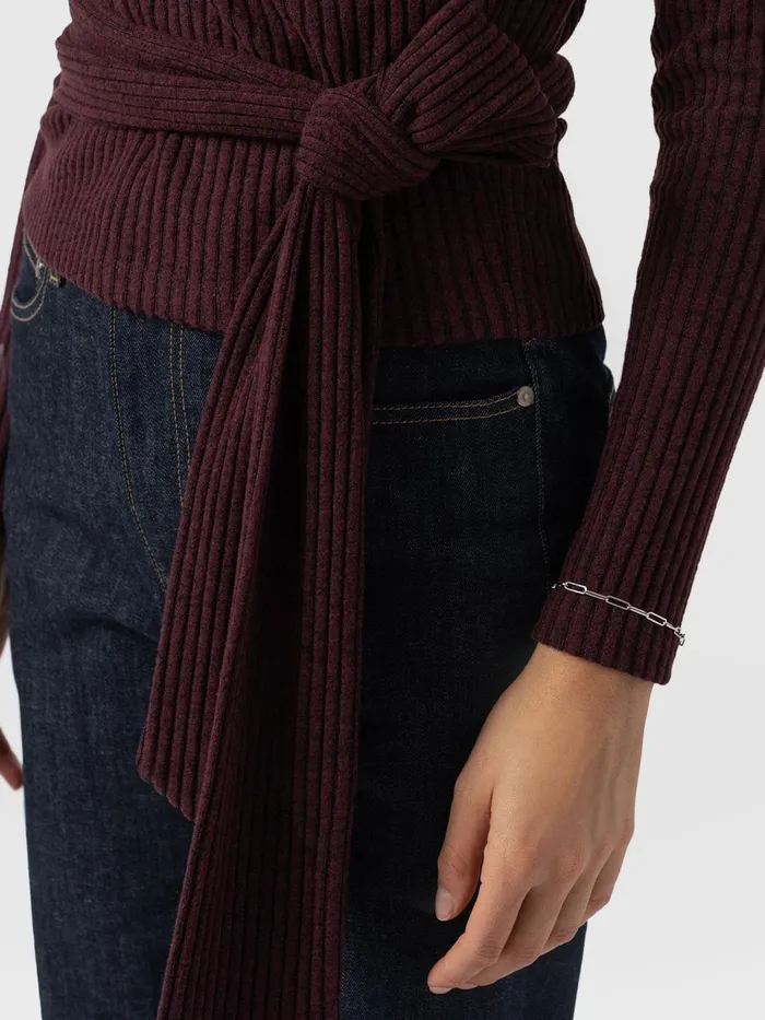 Saint And Sofia Casual Tops Women Victory Rib Top 8211 Burgundy Burgundy