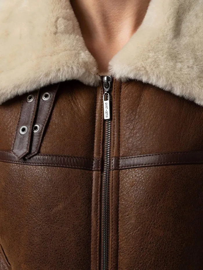 Saint And Sofia Coats and Jackets Women Amelia Aviator Jacket 8211 Brown Brown