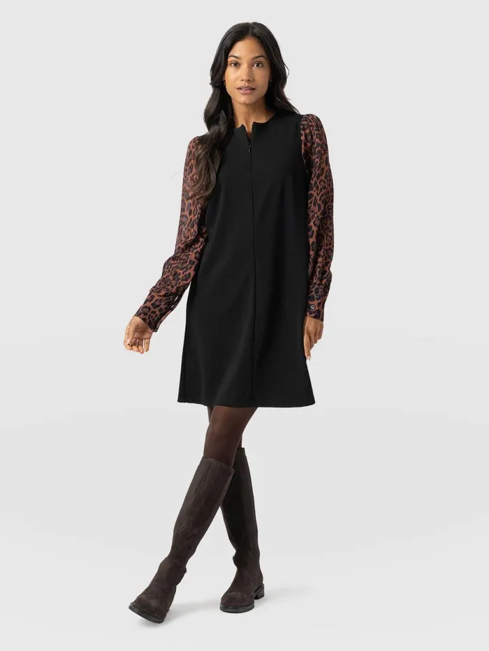 Saint And Sofia Dresses Women Esme Zip Up Dress 8211 Brown Leopard Brown Leopard