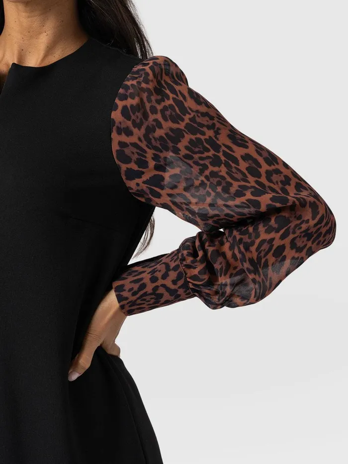 Saint And Sofia Dresses Women Esme Zip Up Dress 8211 Brown Leopard Brown Leopard