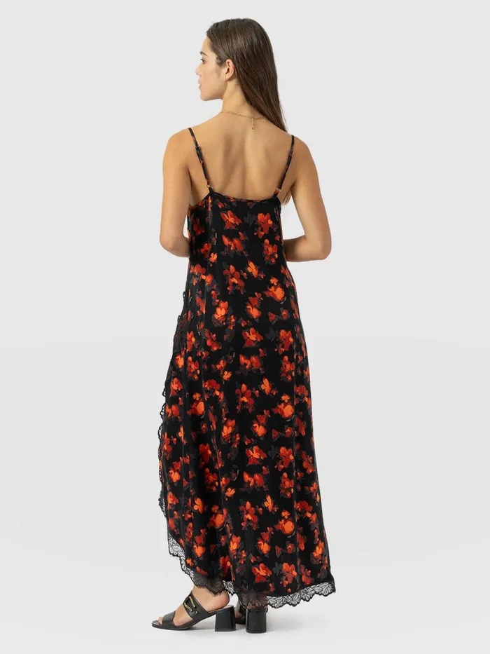 Saint And Sofia Dresses Women Harper Lace Cami Dress 8211 Red Aurora Red Aurora