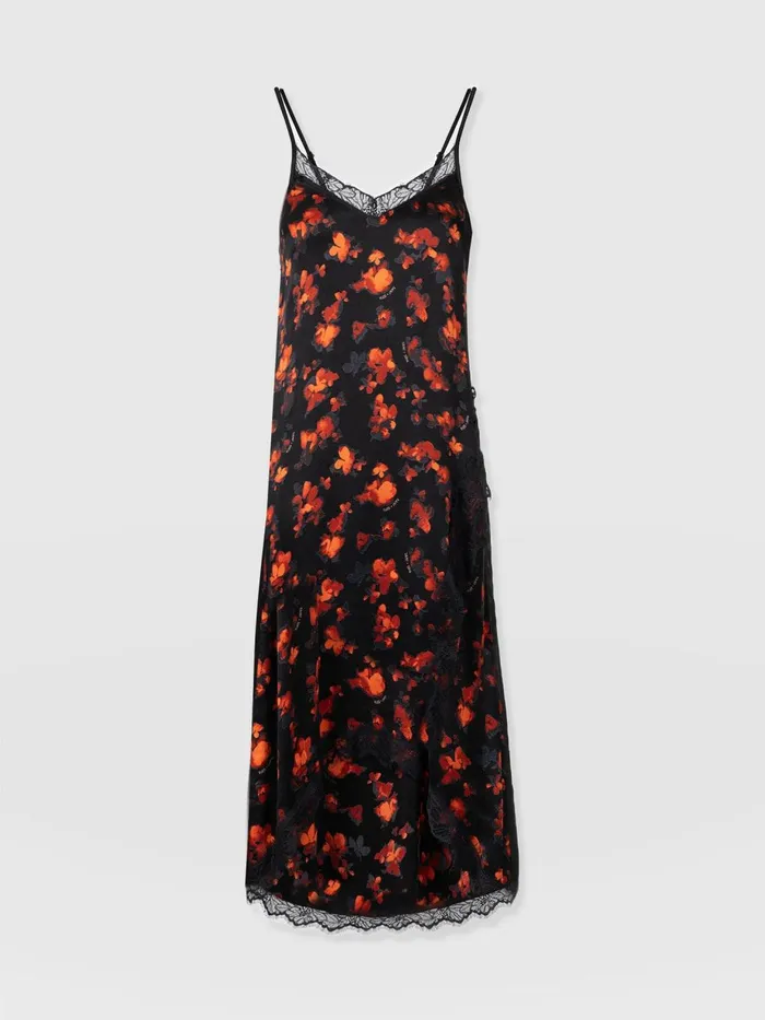 Saint And Sofia Dresses Women Harper Lace Cami Dress 8211 Red Aurora Red Aurora