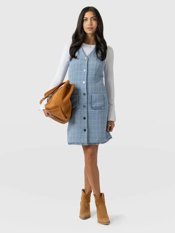 Saint And Sofia Dresses Women Luther Boucle Mini Dress 8211 Pale Blue Pale Blue