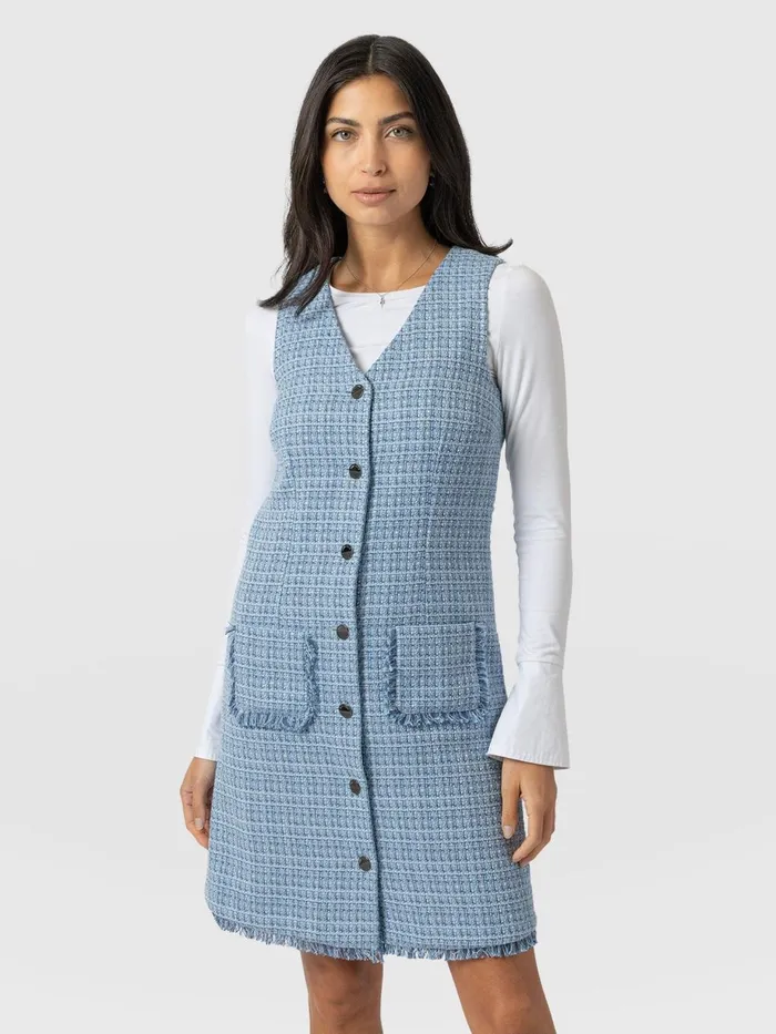 Saint And Sofia Dresses Women Luther Boucle Mini Dress 8211 Pale Blue Pale Blue