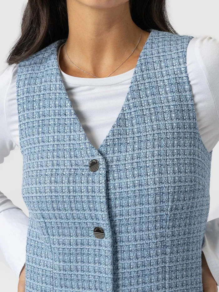 Saint And Sofia Dresses Women Luther Boucle Mini Dress 8211 Pale Blue Pale Blue