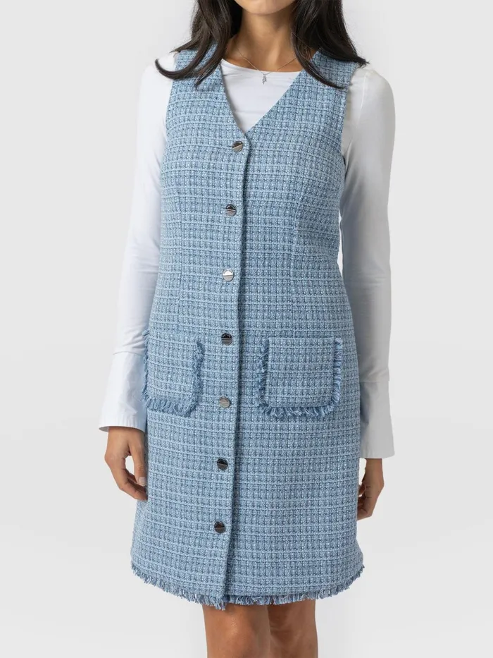 Saint And Sofia Dresses Women Luther Boucle Mini Dress 8211 Pale Blue Pale Blue
