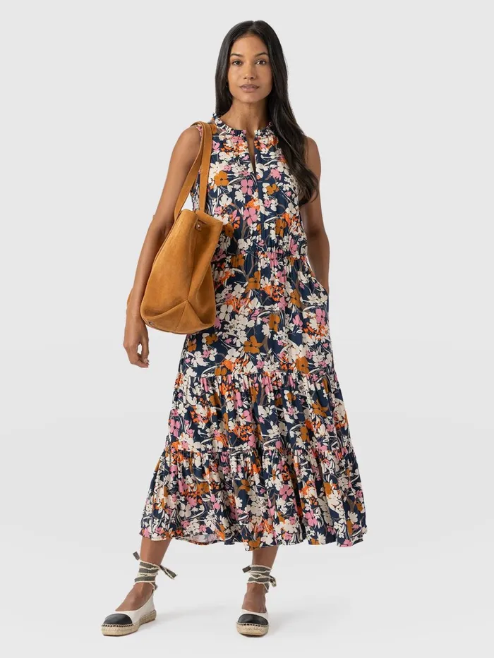 Saint And Sofia Dresses Women Orla Dress 8211 Navy Cream Floral Navy Cream Floral