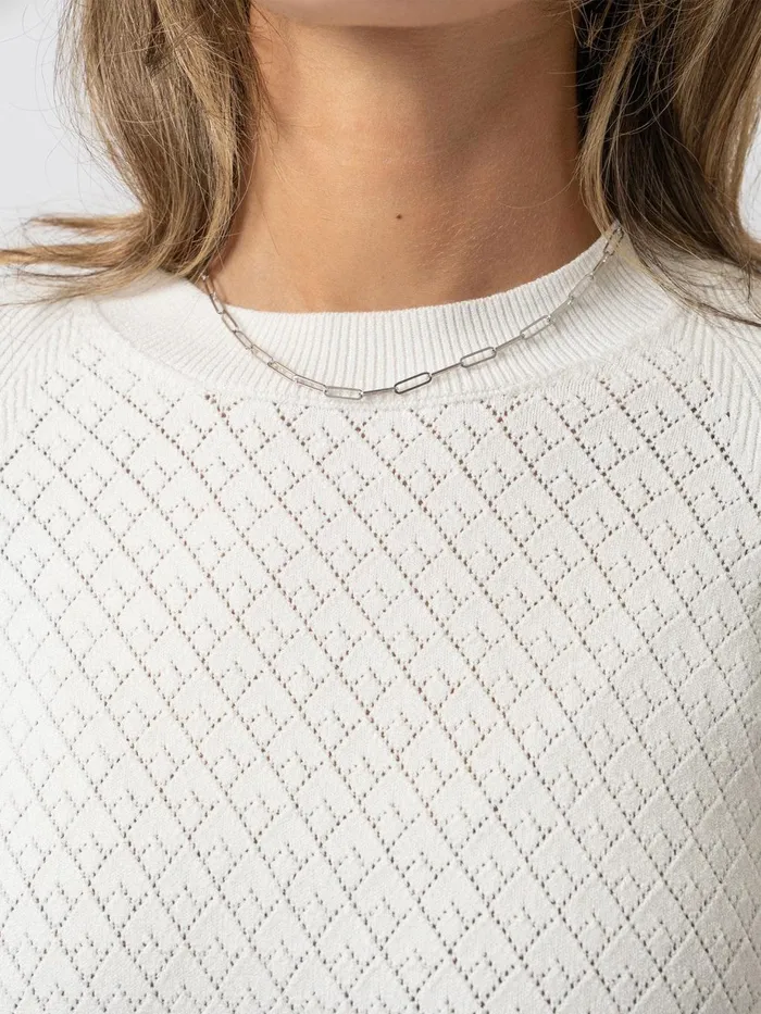 Saint And Sofia Knitwear Women Diamond Knit Sweater 8211 White White