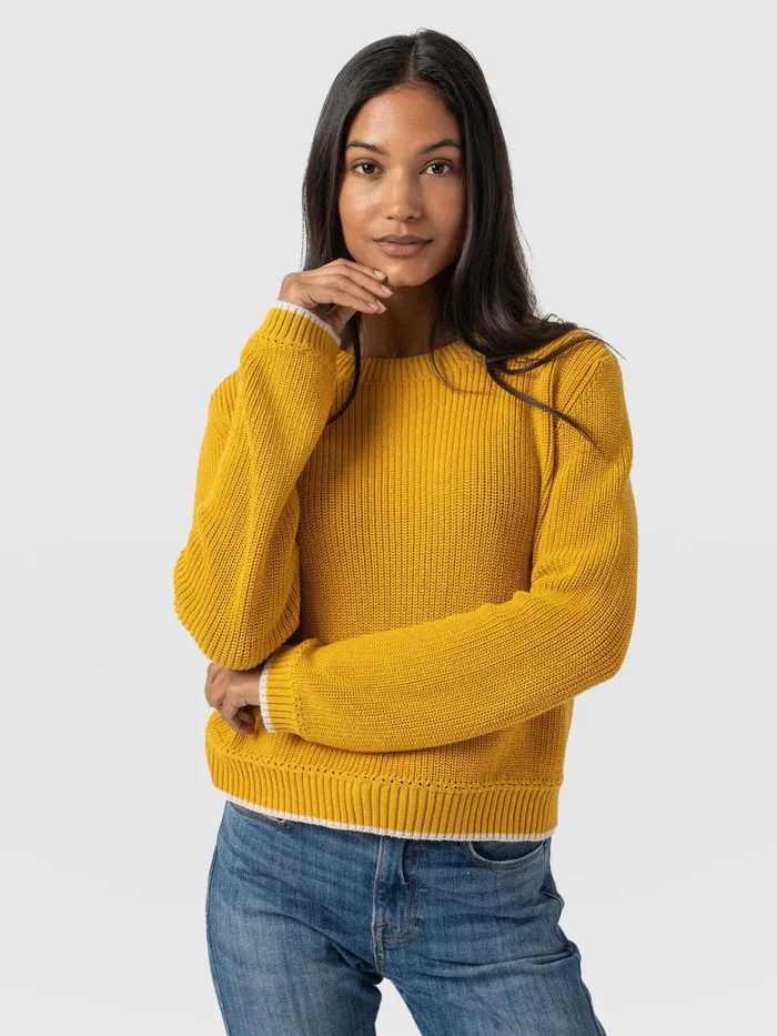 Saint And Sofia Knitwear Women Remy Crop Sweater 8211 Yellow Yellow