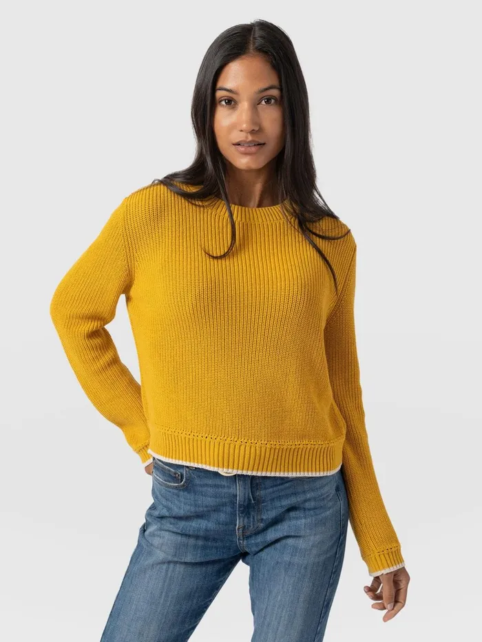 Saint And Sofia Knitwear Women Remy Crop Sweater 8211 Yellow Yellow