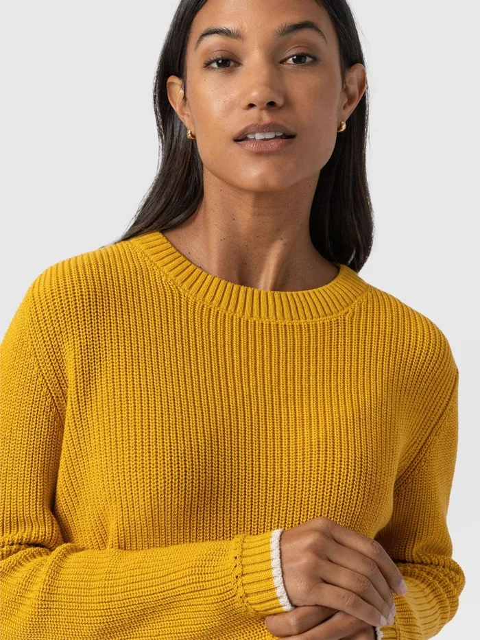 Saint And Sofia Knitwear Women Remy Crop Sweater 8211 Yellow Yellow