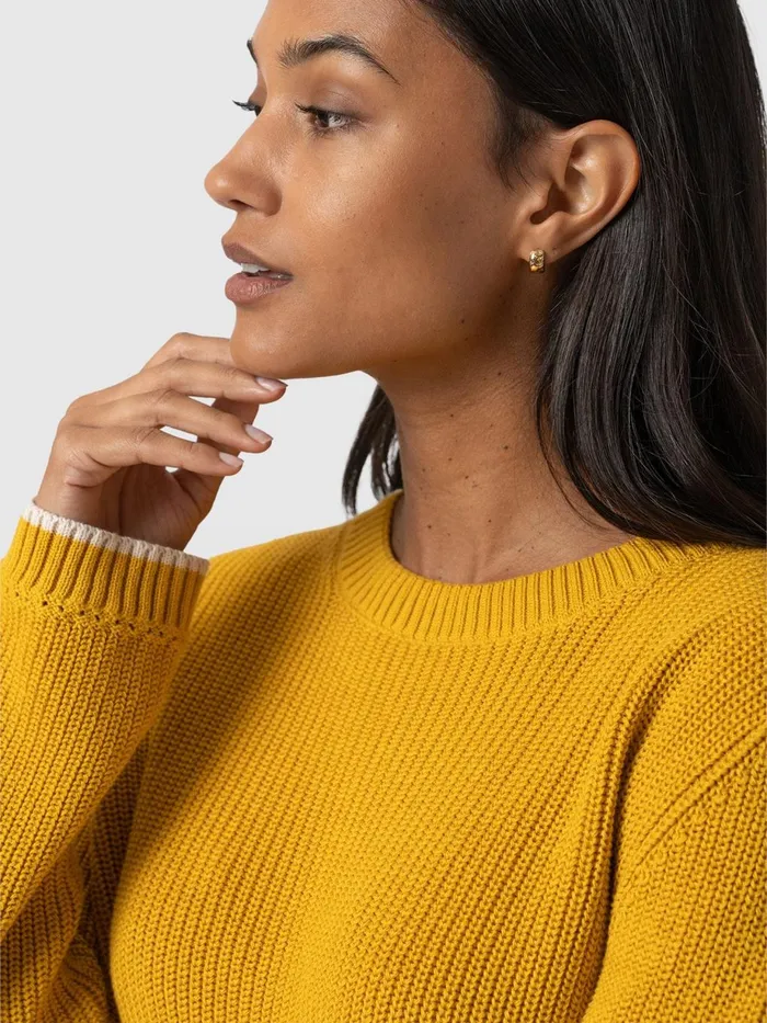 Saint And Sofia Knitwear Women Remy Crop Sweater 8211 Yellow Yellow