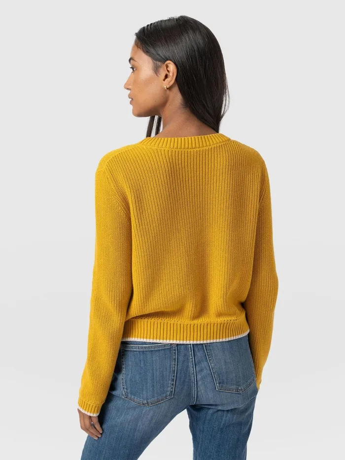 Saint And Sofia Knitwear Women Remy Crop Sweater 8211 Yellow Yellow
