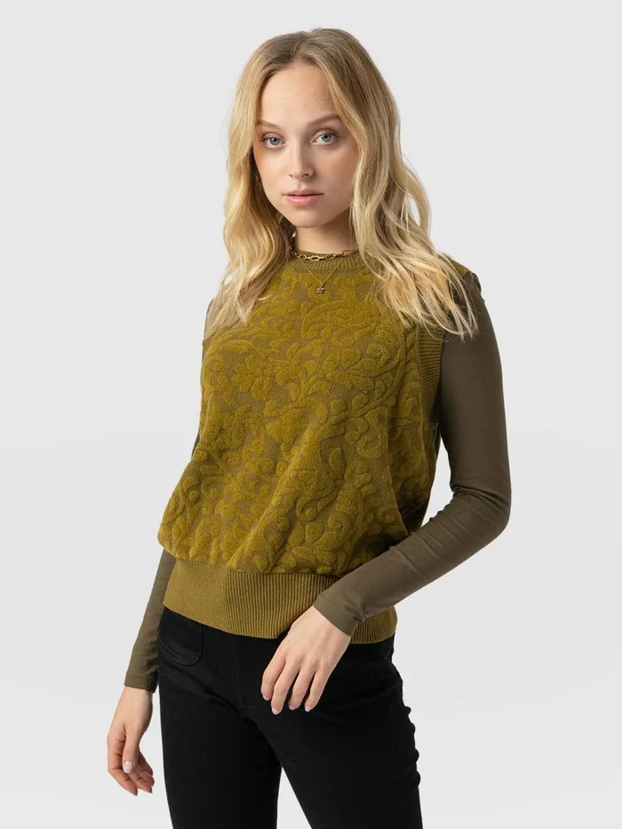 Saint And Sofia Knitwear Women Wren Sleeveless Knit 8211 Olive Olive