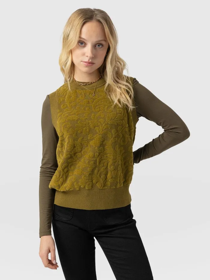 Saint And Sofia Knitwear Women Wren Sleeveless Knit 8211 Olive Olive