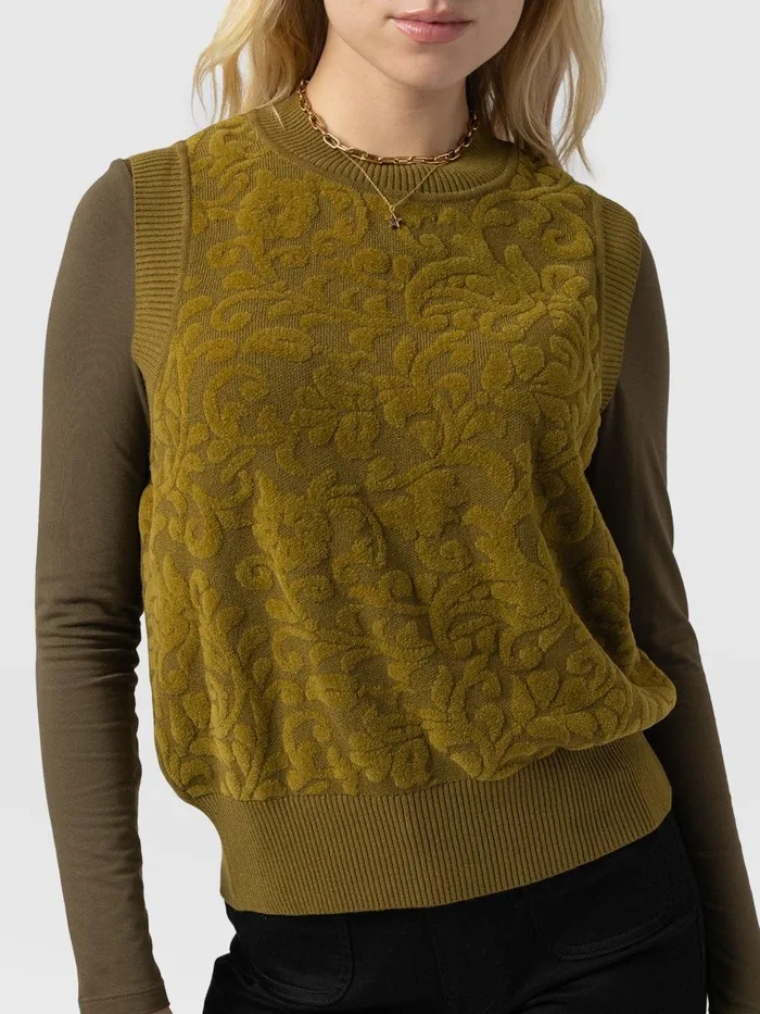Saint And Sofia Knitwear Women Wren Sleeveless Knit 8211 Olive Olive