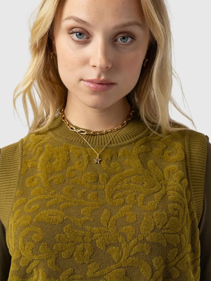 Saint And Sofia Knitwear Women Wren Sleeveless Knit 8211 Olive Olive