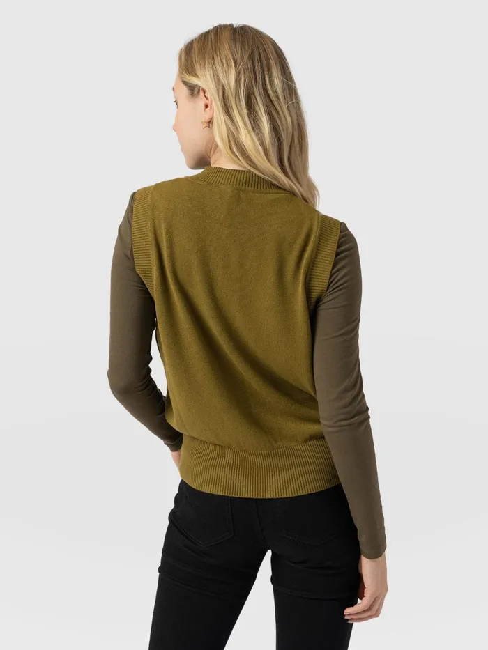 Saint And Sofia Knitwear Women Wren Sleeveless Knit 8211 Olive Olive