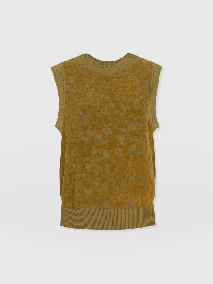 Saint And Sofia Knitwear Women Wren Sleeveless Knit 8211 Olive Olive