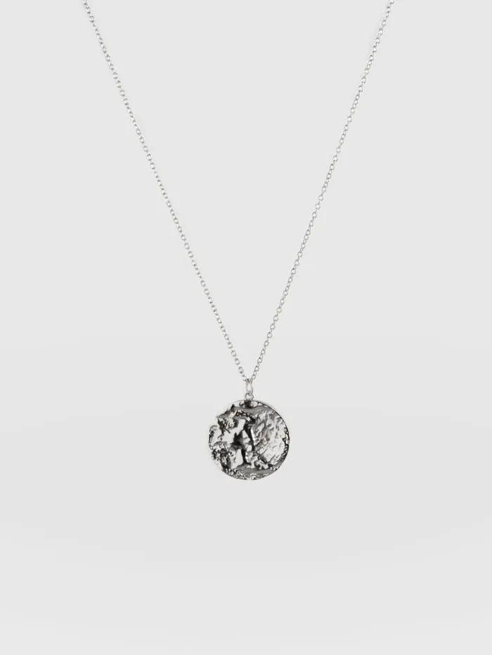 Saint And Sofia Necklaces Women Molten Disc Charm Necklace 8211 Silver Silver