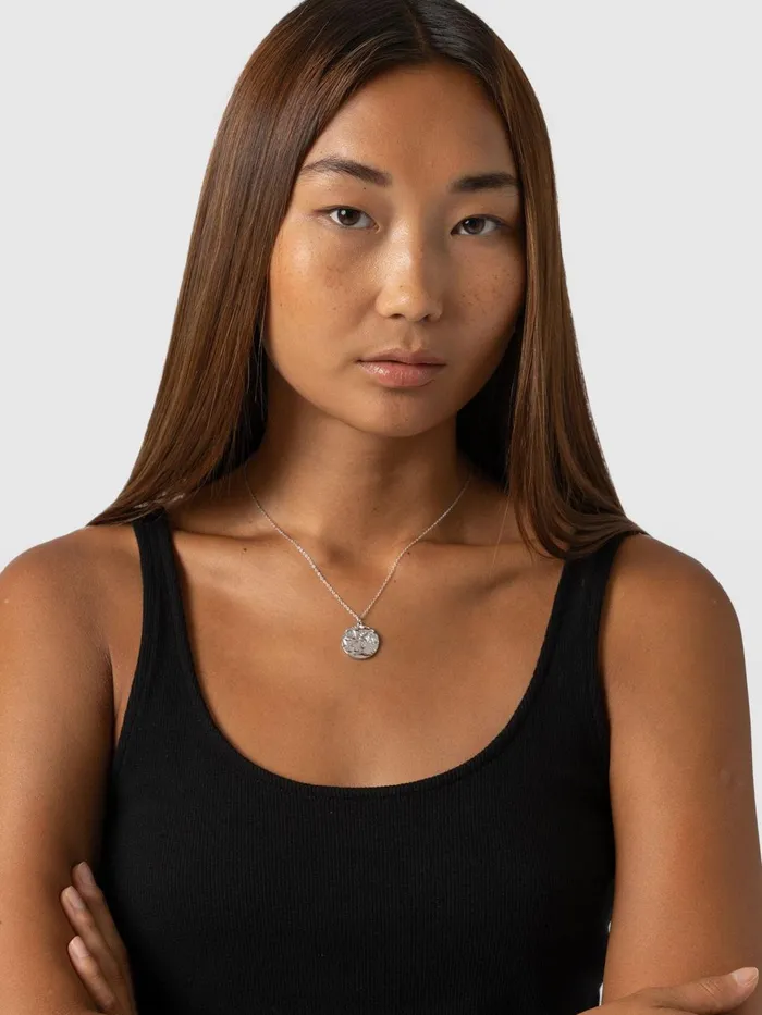 Saint And Sofia Necklaces Women Molten Disc Charm Necklace 8211 Silver Silver