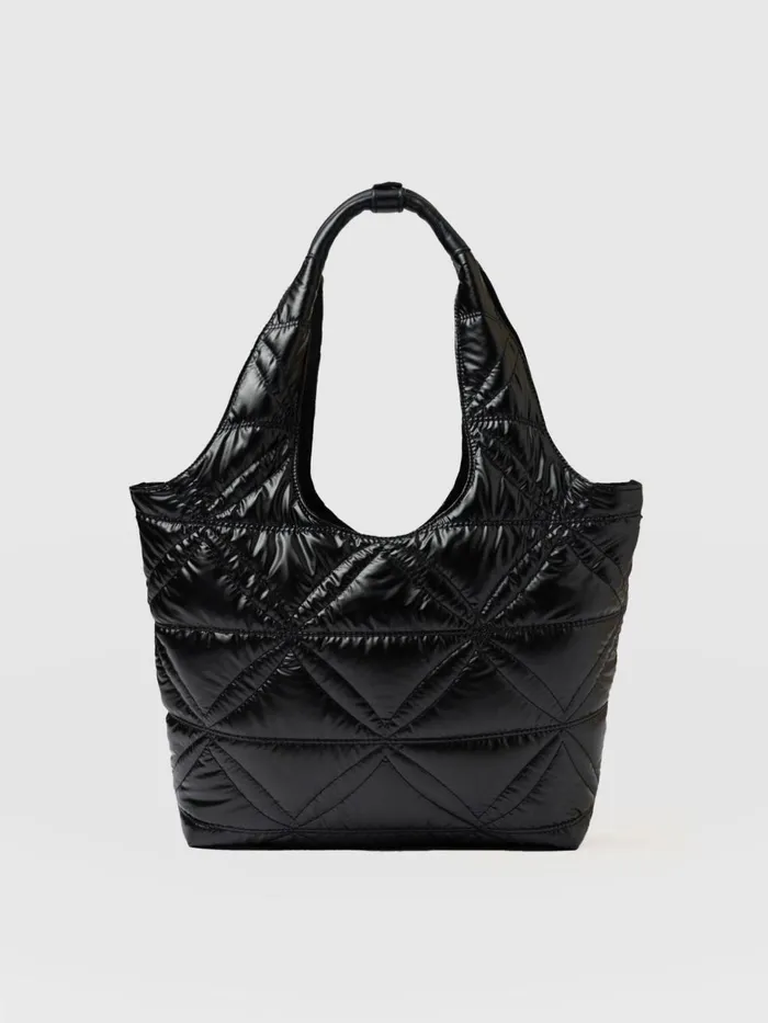 Saint And Sofia Nylon Bags Women Quilted Stella Shoulder Tote Bag 8211 Black Black