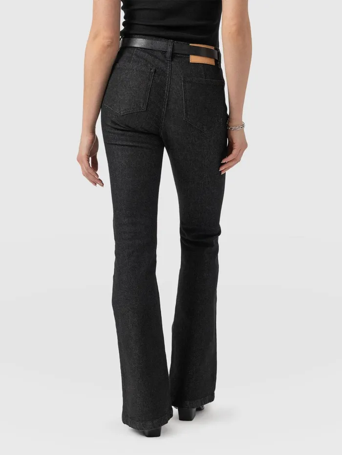 Saint And Sofia Pants Women Bowie Stretch Flare Jeans 8211 Black Wash Black Wash