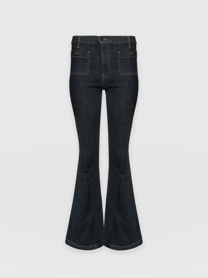 Saint And Sofia Pants Women Bowie Stretch Flare Jeans 8211 Black Wash Black Wash