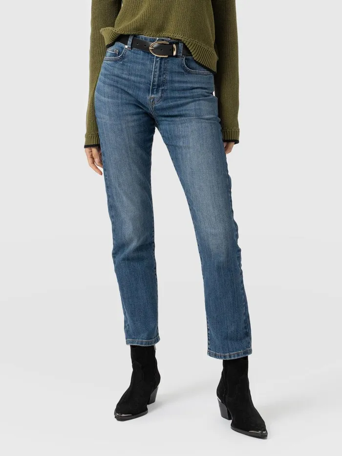 Saint And Sofia Pants Women Emma Straight Leg Jean 8211 Mid Blue Mid Blue