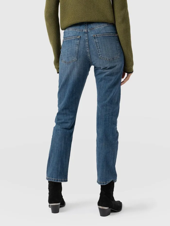 Saint And Sofia Pants Women Emma Straight Leg Jean 8211 Mid Blue Mid Blue