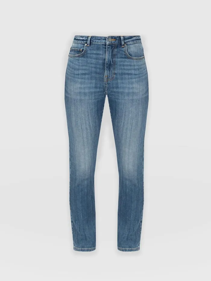 Saint And Sofia Pants Women Emma Straight Leg Jean 8211 Mid Blue Mid Blue