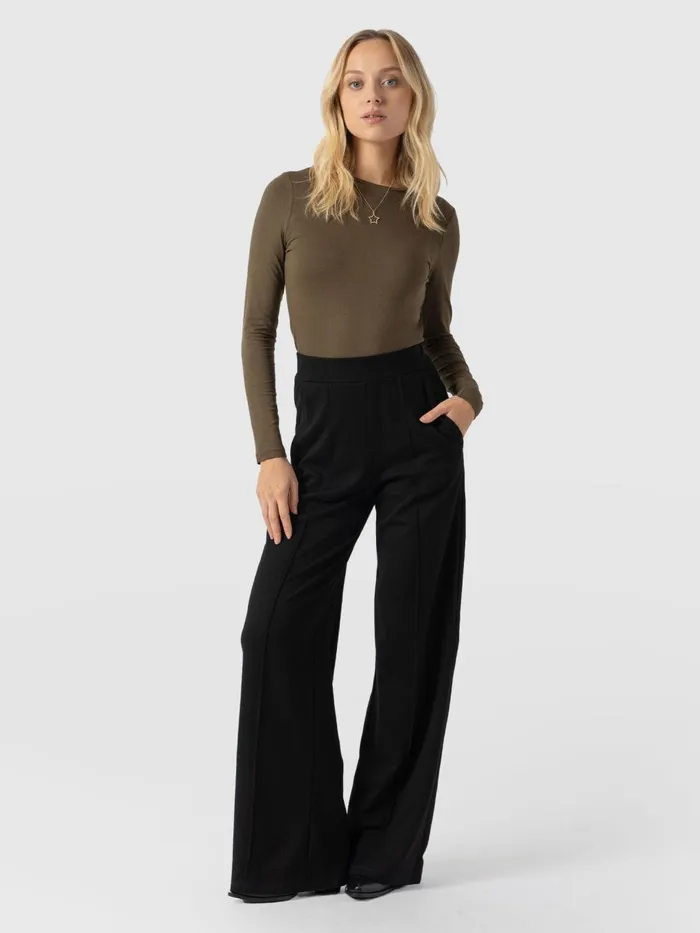 Saint And Sofia Pants Women Keller Wide Leg Pant 8211 Black Black